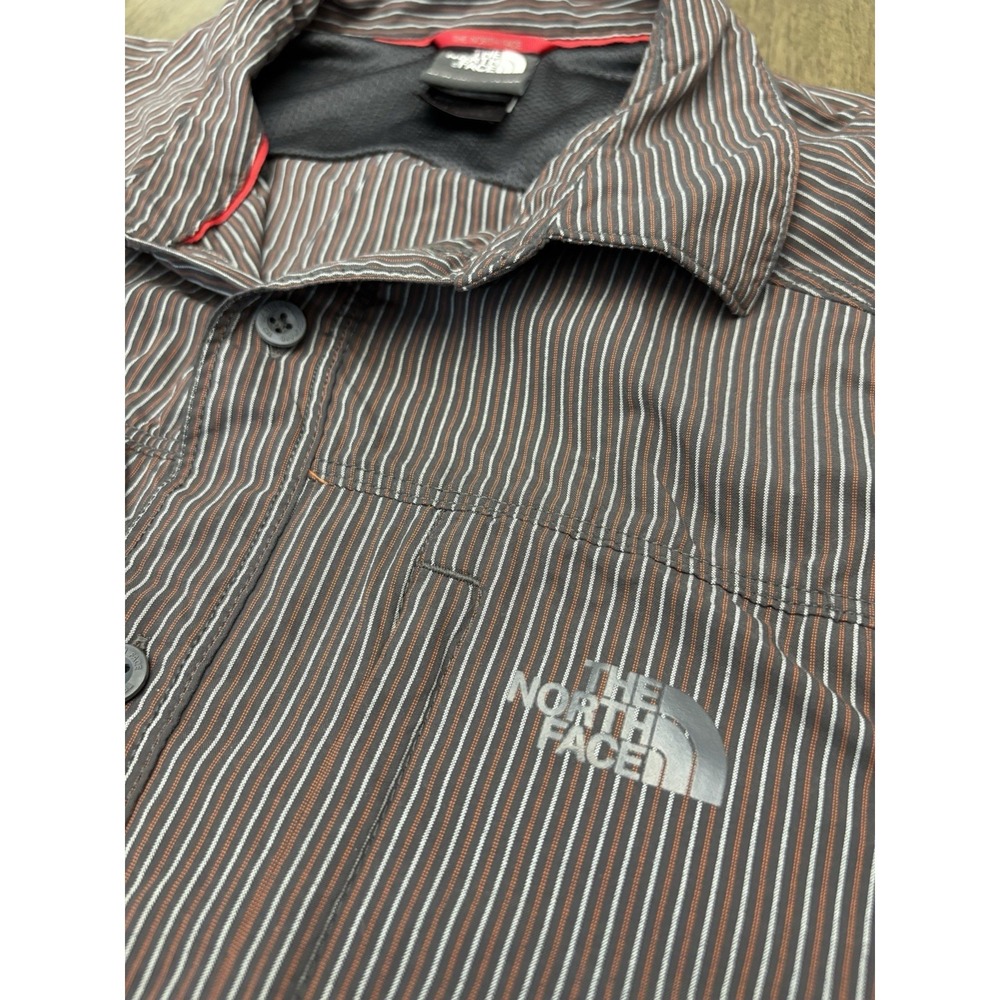 The North Face Shirt Men's Size XL Long Sleeve Button Up Striped Red And Brown